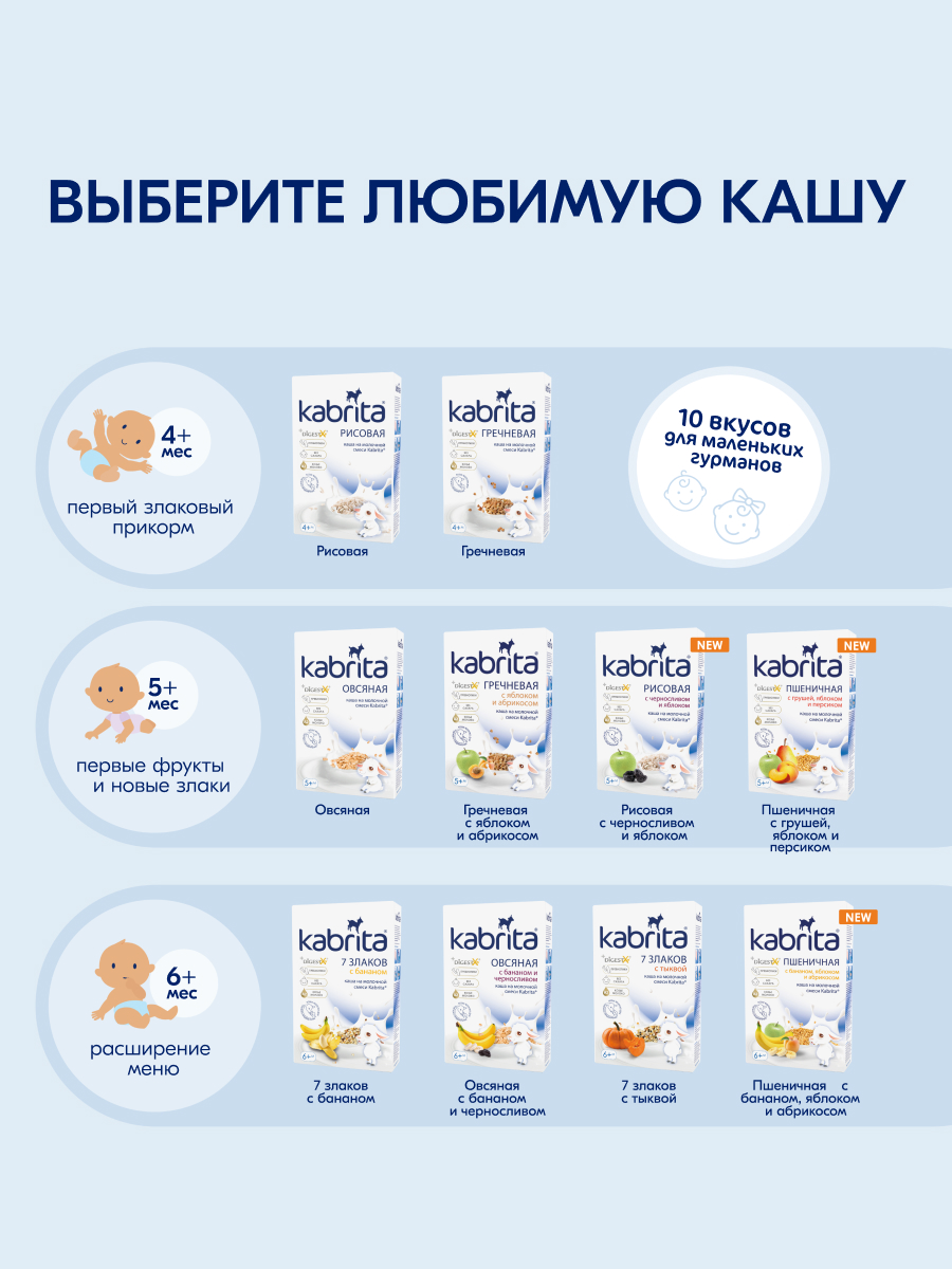 Kabrita 7 злаков на козьем молочке с бананом с 6 месяцев 180 гр Kabrita 7 злаков на козьем молочке с бананом с 6 месяцев 180 гр